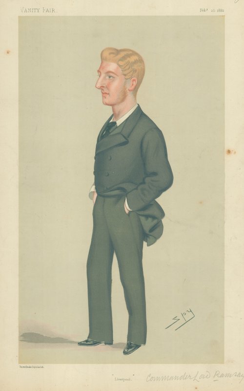 Comandante Lord Ramsay, Liverpool, 28 de febrero de 1880, caricatura de Vanity Fair de Leslie Matthew Ward