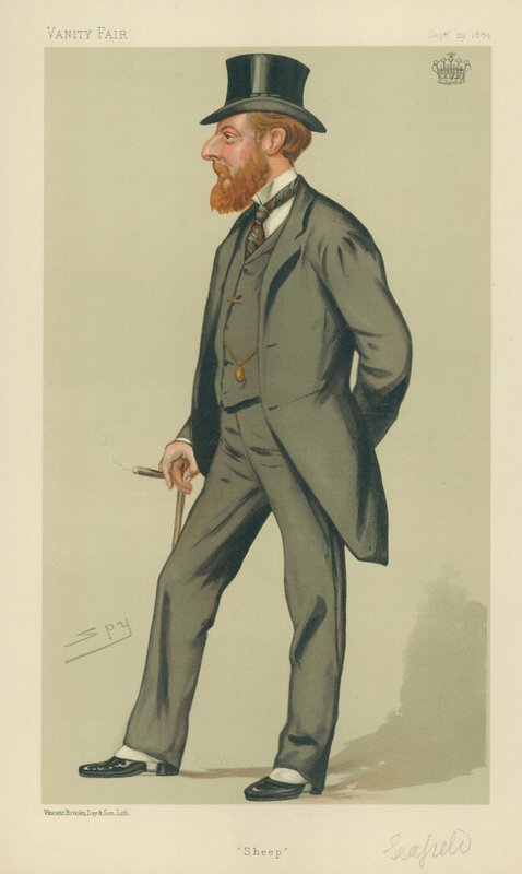 Conde de Seafield, Ovejas, 29 de septiembre de 1883, caricatura de Vanity Fair de Leslie Matthew Ward