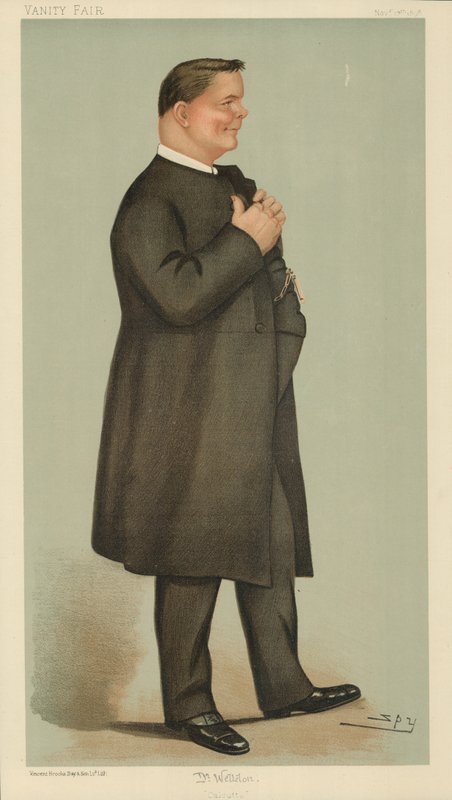 James Edward Cowell Weldon, el obispo designado de Calcuta, Calcuta, 17 de noviembre de 1898, caricatura de Vanity Fair de Leslie Matthew Ward