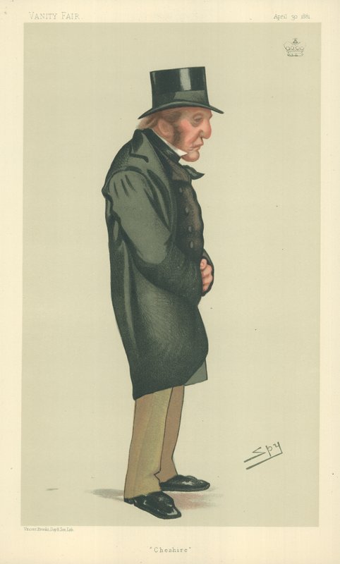 Lord Tollemache, Cheshire, 30 de abril de 1881, caricatura de Vanity Fair de Leslie Matthew Ward