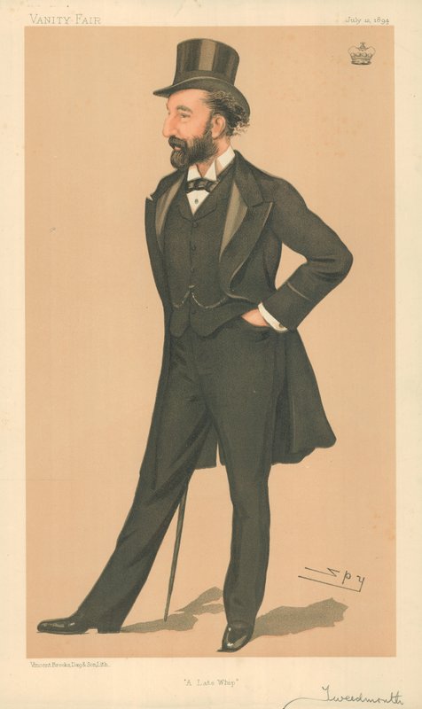 Lord Tweedmouth, un látigo tardío, 12 de julio de 1894, caricatura de Vanity Fair de Leslie Matthew Ward