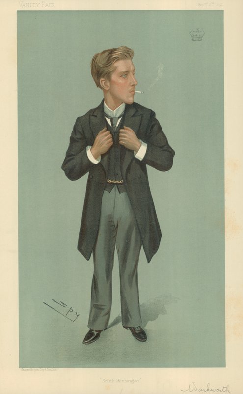Lord Warkworth, South Kensington, 2 de septiembre de 1897, caricatura de Vanity Fair de Leslie Matthew Ward