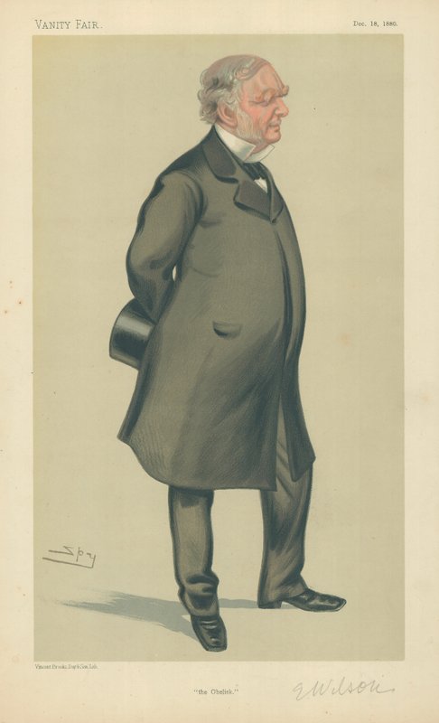 Mr Erasmus Wilson, El Obelisco, 18 de diciembre de 1880, caricatura de Vanity Fair de Leslie Matthew Ward