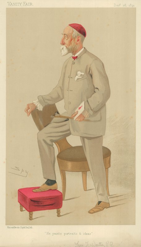 Mr. George Frederick Watts, pinta retratos e ideas, 26 de diciembre de 1891, caricatura de Vanity Fair de Leslie Matthew Ward