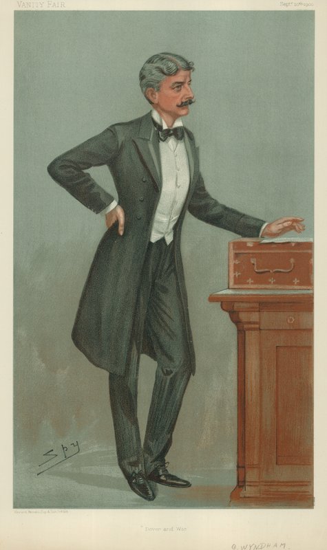 Mr George Wyndham, Dover y guerra, 20 de septiembre de 1900, caricatura de Vanity Fair de Leslie Matthew Ward