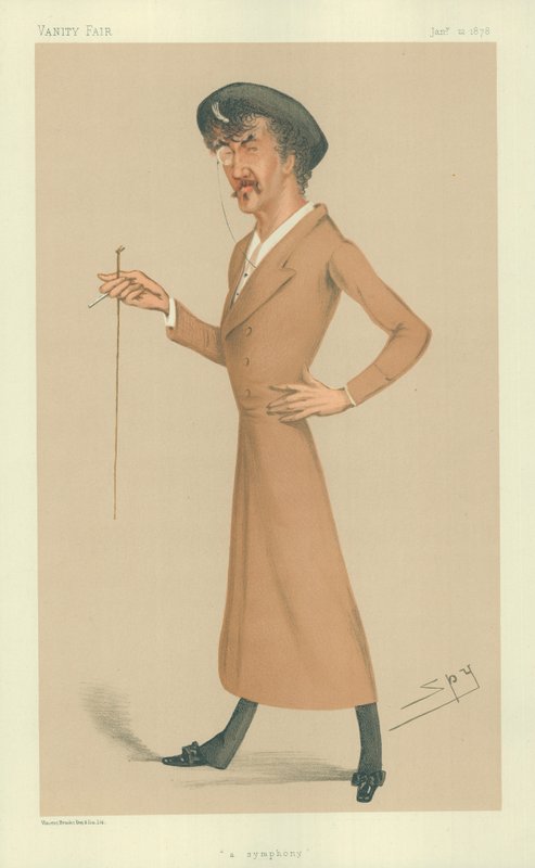 Sr. James Abbott McNeill Whistler, una sinfonía, 12 de enero de 1878, caricatura de Vanity Fair de Leslie Matthew Ward