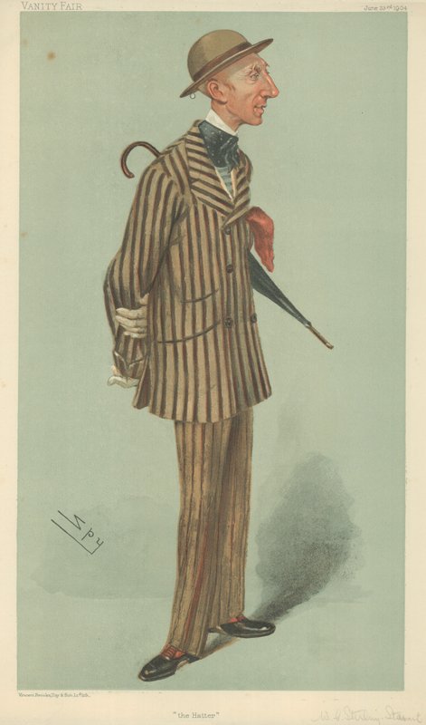 Sr. William Crawfurd Stirling-Stuart, El sombrerero, 23 de junio de 1904, caricatura de Vanity Fair de Leslie Matthew Ward