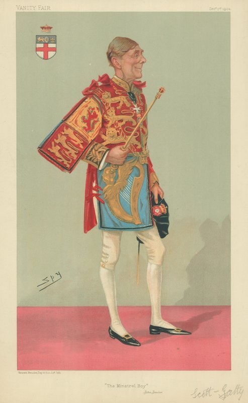 Sir Alfred Scott-Gatty, El muchacho trovador, 1 de diciembre de 1904, caricatura de Vanity Fair de Leslie Matthew Ward