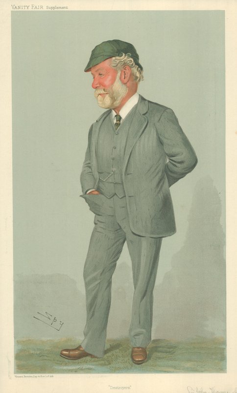 Sir John Isaac Thornycroft, Destructores, 19 de enero de 1905, caricatura de Vanity Fair de Leslie Matthew Ward
