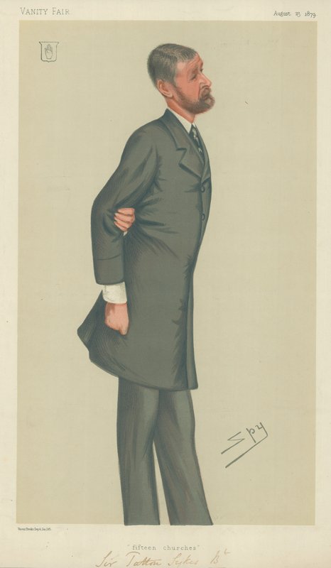 Sir Tatton Sykes, Quince iglesias, 23 de agosto de 1879, caricatura de Vanity Fair de Leslie Matthew Ward