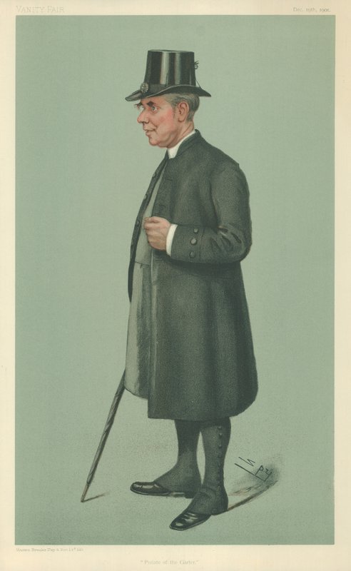 El obispo de Winchester, prelado de la Jarretera, 19 de diciembre de 1901, caricatura de Vanity Fair de Leslie Matthew Ward