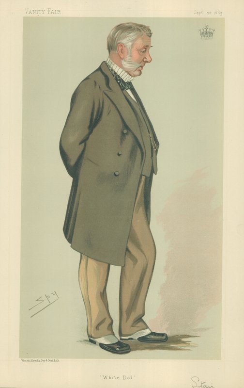 El Conde de Stair, White Dal, 22 de septiembre de 1883, caricatura de Vanity Fair de Leslie Matthew Ward