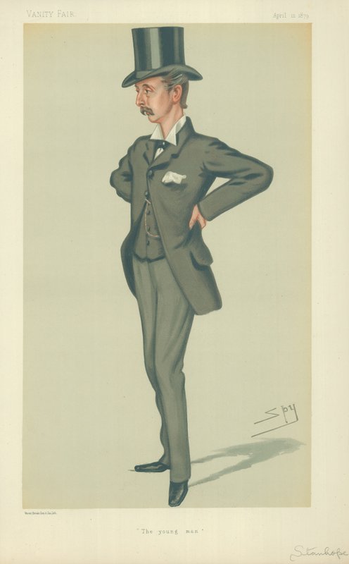 El Honorable Edward Stanhope MP, El joven, 12 de abril de 1879, caricatura de Vanity Fair de Leslie Matthew Ward