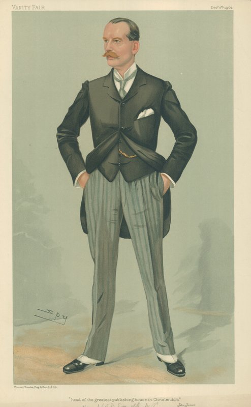 El Hon W F D Smith, Jefe de la mayor editorial de la Cristiandad, 8 de diciembre de 1904, caricatura de Vanity Fair de Leslie Matthew Ward