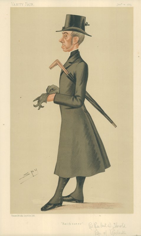 El Reverendo Anthony Wilson Thorold, Obispo de Rochester, Rochester, 10 de enero de 1885, caricatura de Vanity Fair de Leslie Matthew Ward