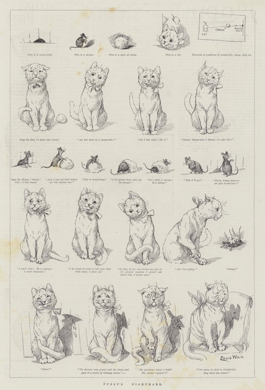 La pesadilla de Pussy de Louis Wain