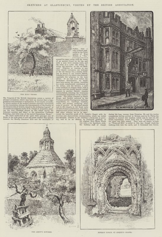 Bocetos en Glastonbury, visitado por la Asociación Británica de Louis Wain