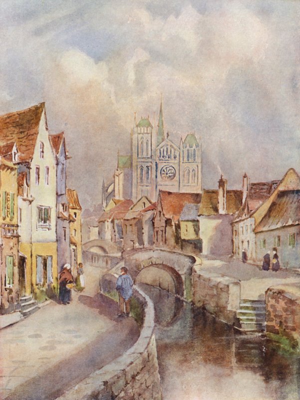 Vista de Amiens, con la Catedral a lo lejos de Louis Burleigh Bruhl