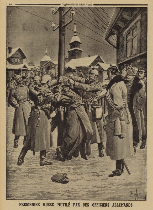 Prisionero de guerra ruso mutilado por oficiales alemanes, Primera Guerra Mundial de Louis Charles (after) Bombled