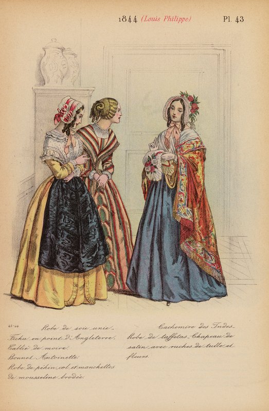 Moda francesa: 1844, Louis-Philippe (litografía en color) de Louis Colas