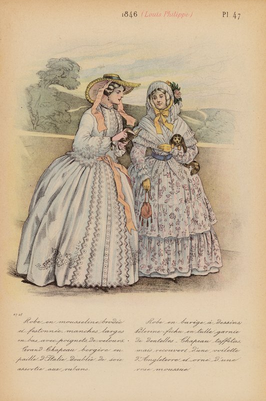 Moda francesa: 1846, Louis-Philippe (litografía en color) de Louis Colas