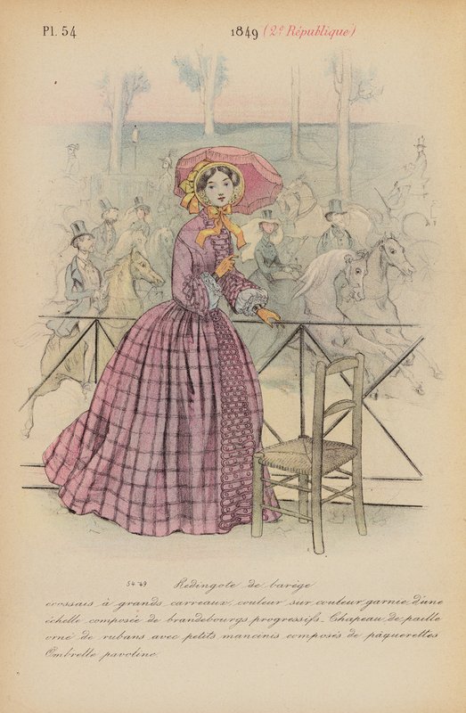 La moda francesa: 1849, 2e Republique (litografía en color) de Louis Colas