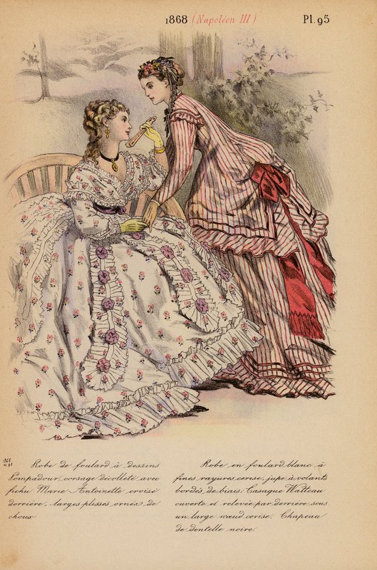 Moda francesa: 1868, Napoleón III (litografía en color) de Louis Colas