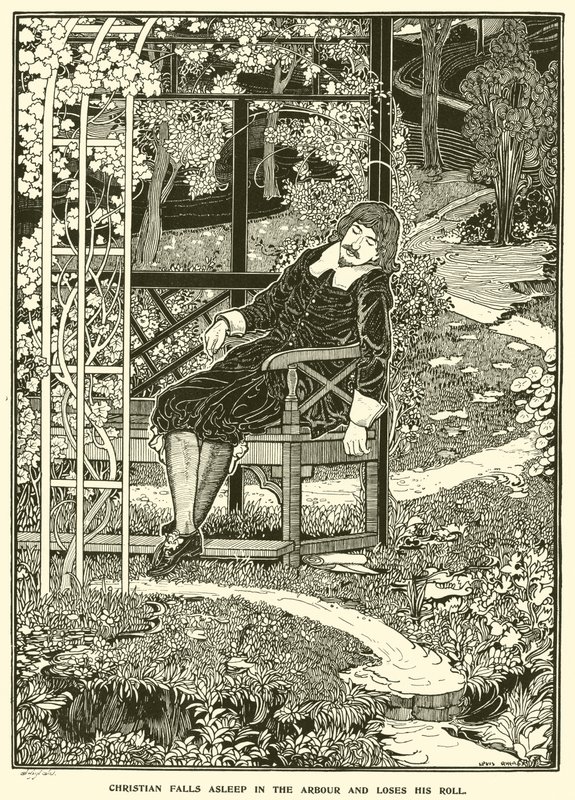 Cristiano se duerme en el cenador y pierde su rollo de Louis John Rhead