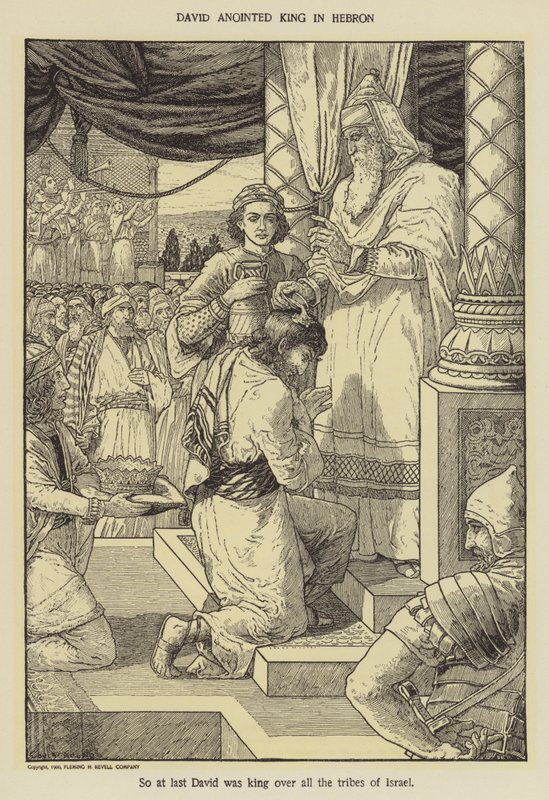 David ungido rey en Hebrón de Louis John Rhead