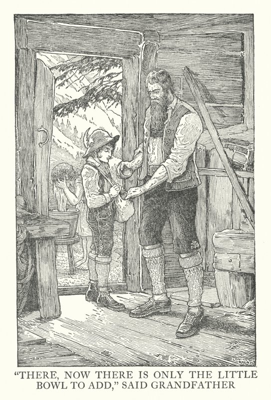 Ilustración para Heidi de Johanna Spyri (litografía) de Louis John Rhead