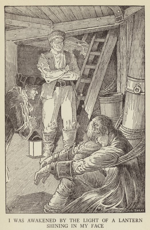 Ilustración de Secuestrado por Robert Louis Stevenson de Louis John Rhead