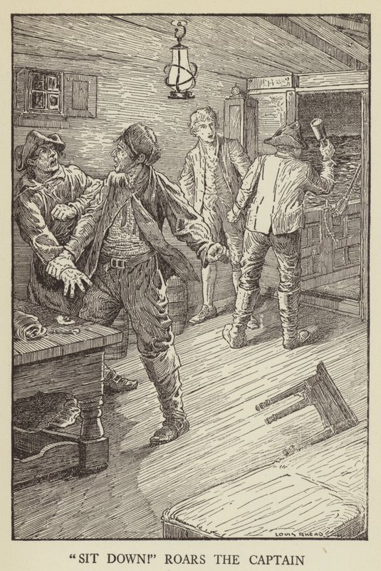Ilustración de Secuestrado por Robert Louis Stevenson de Louis John Rhead