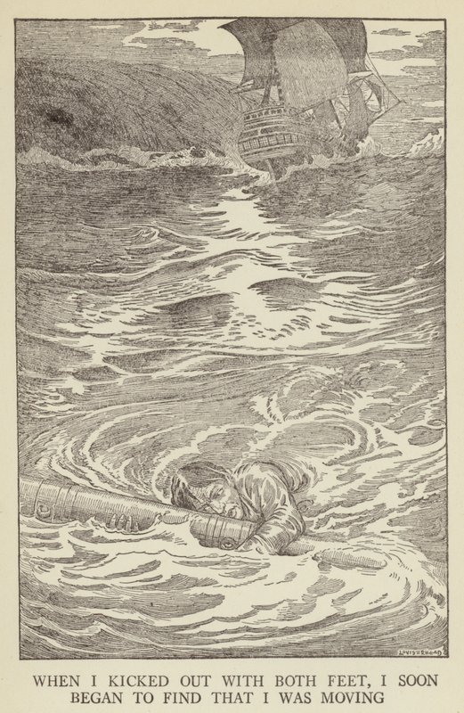 Ilustración de Secuestrado por Robert Louis Stevenson de Louis John Rhead