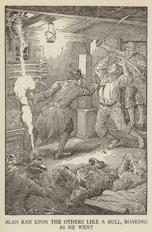 Ilustración de Secuestrado por Robert Louis Stevenson de Louis John Rhead