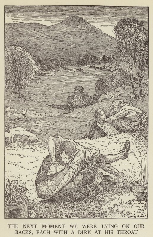 Ilustración de Secuestrado por Robert Louis Stevenson de Louis John Rhead