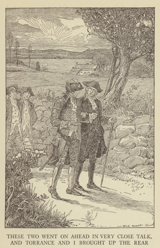 Ilustración de Secuestrado por Robert Louis Stevenson de Louis John Rhead