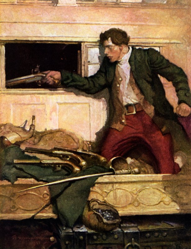 Ilustración de Secuestrado por Robert Louis Stevenson de Louis John Rhead