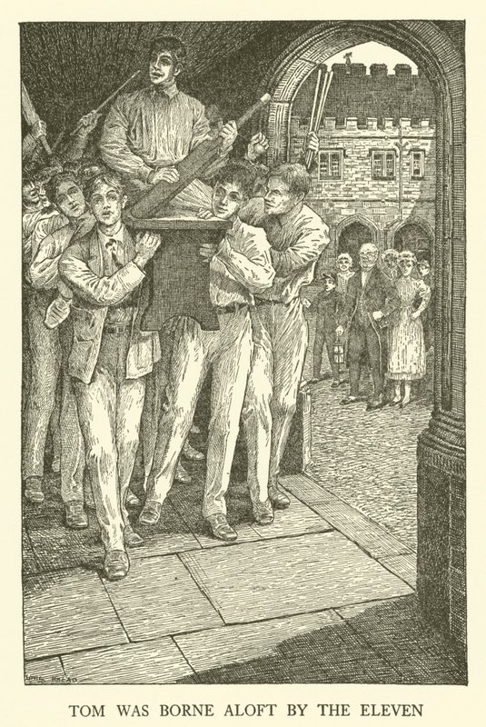 Ilustración para los Días de Escuela de Tom Brown de Louis John Rhead