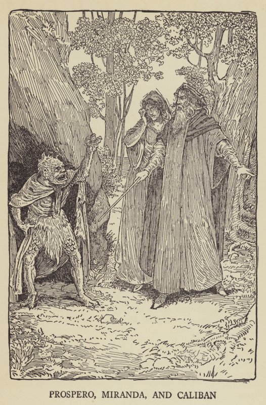 Próspero, Miranda y Calibán de Louis John Rhead