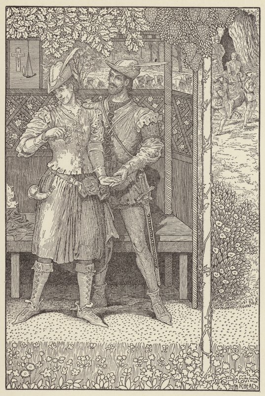 Robin Hood y Marian en su cenador de Louis John Rhead