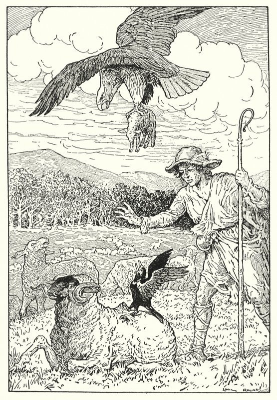 El águila y el grajo (litografía) de Louis John Rhead