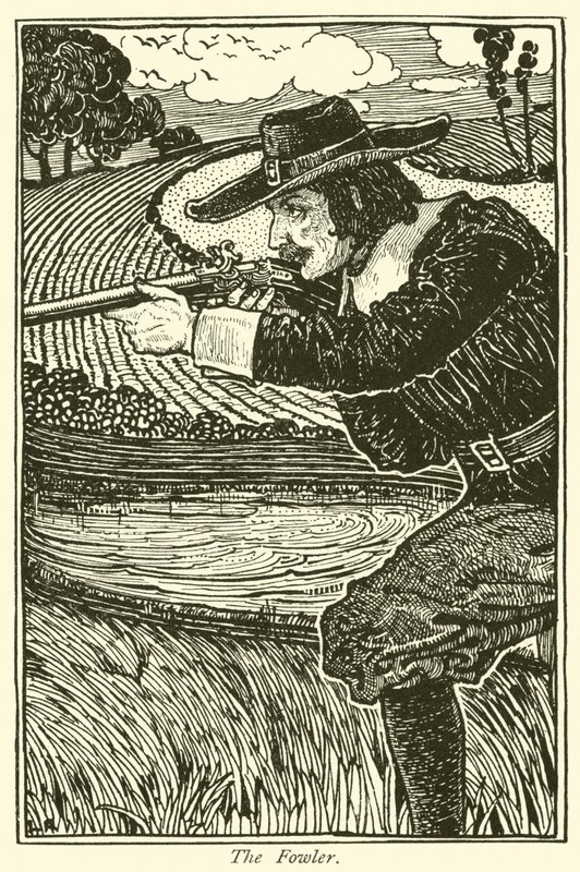 El cazador (grabado) de Louis John Rhead