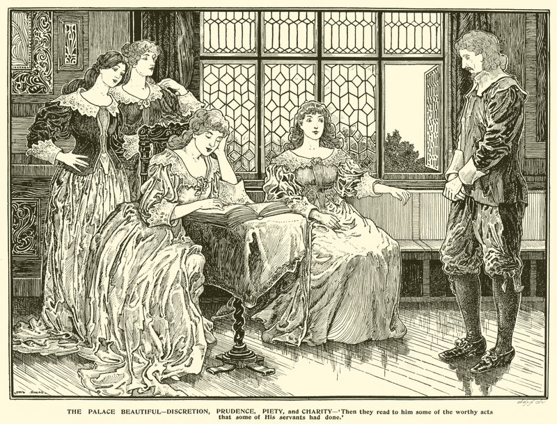 El Palacio Hermoso, Discreción, Prudencia, Piedad y Caridad de Louis John Rhead