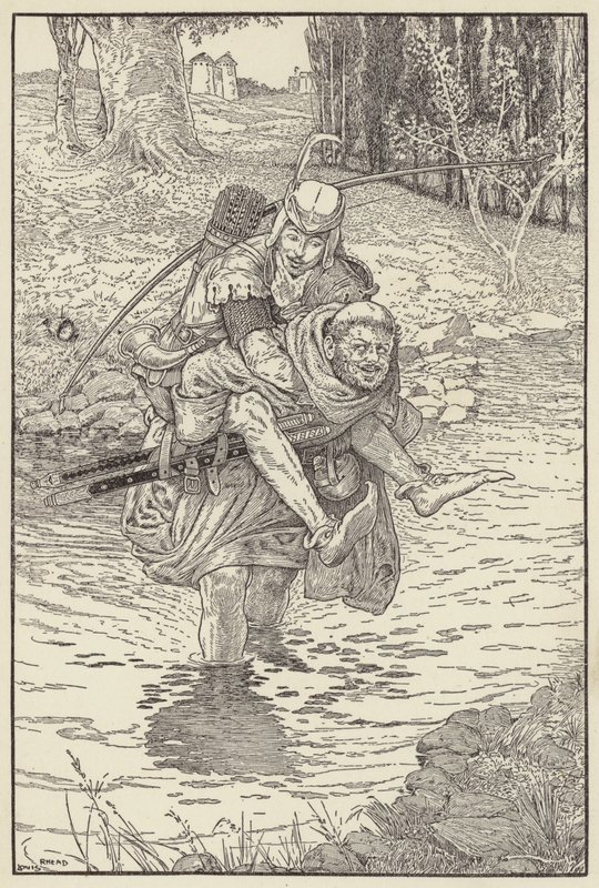 El fraile llevó a Robin en su espalda de Louis John Rhead