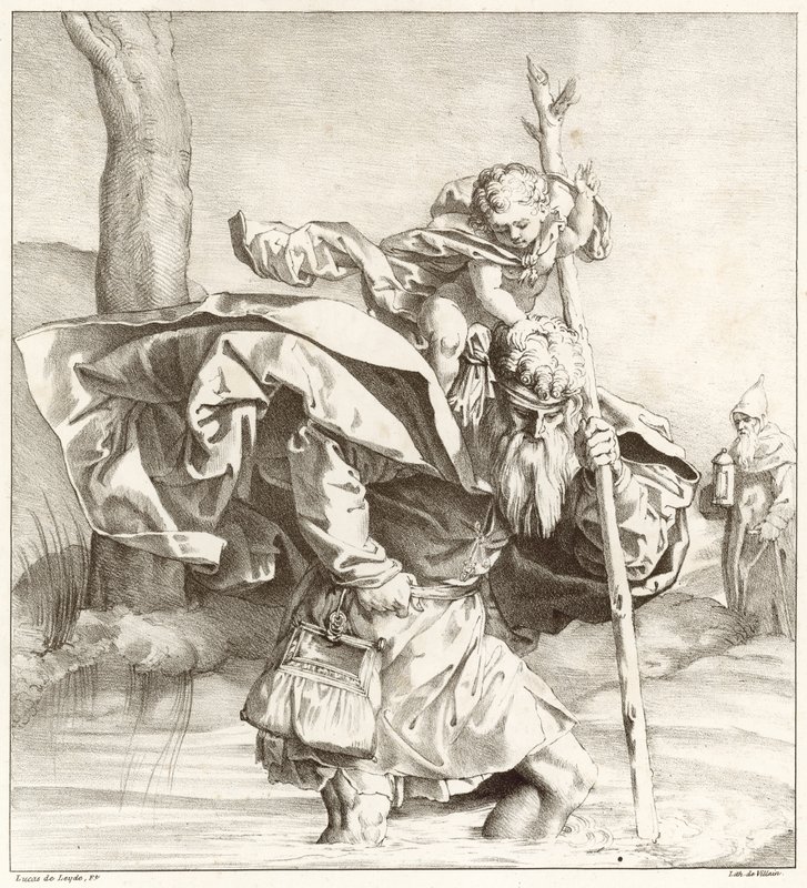 San Cristóbal llevando al Niño Jesús de Lucas van Leyden