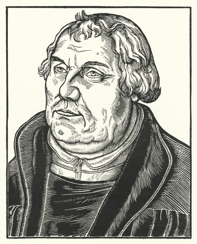 Retrato del reformador protestante alemán Martín Lutero en su vida posterior de Lucas the Elder (after) Cranach