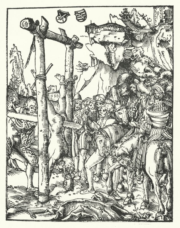 Simón, del Martirio de los Doce Apóstoles de Lucas the Elder Cranach