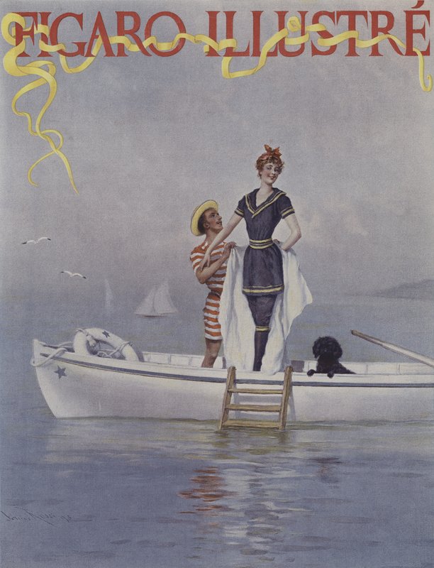 Una plena agua en el mar. Portada de Le Figaro Illustré, agosto 1894 de Lucius Rossi