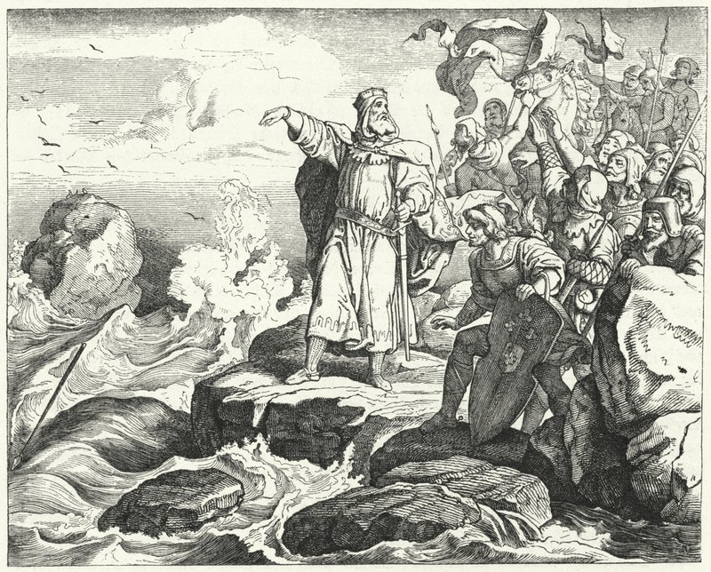 Otón I de Alemania en las costas del Mar del Norte de Ludwig Adrian Richter