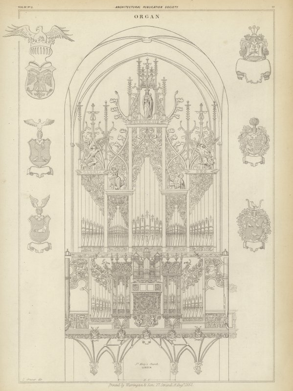 Órgano de la Iglesia de Santa María, Lubeck, Alemania de Ludwig Gruner